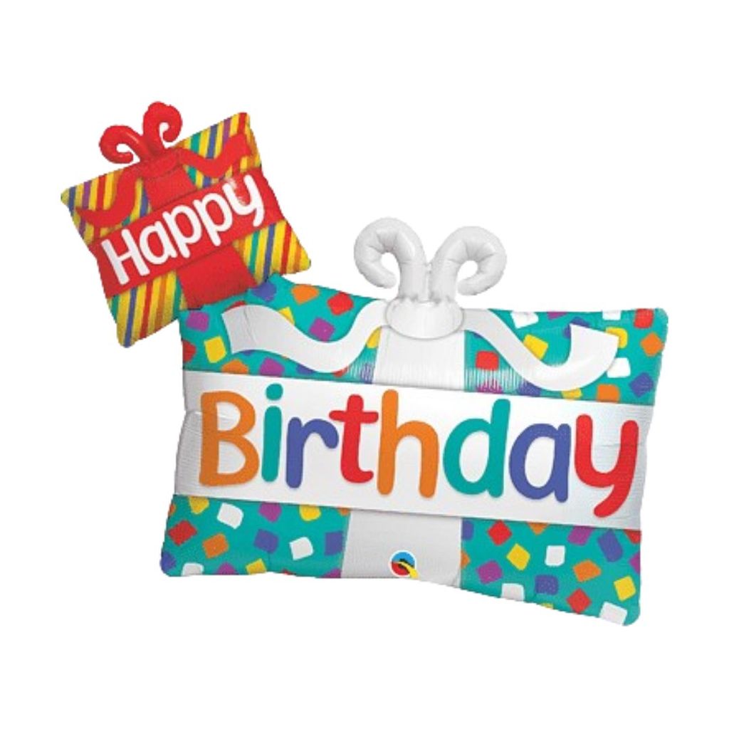 Happy Birthday Dual Gift Box SuperShape Balloon - Party and Festive Needs | Buy online on ZillyBuy