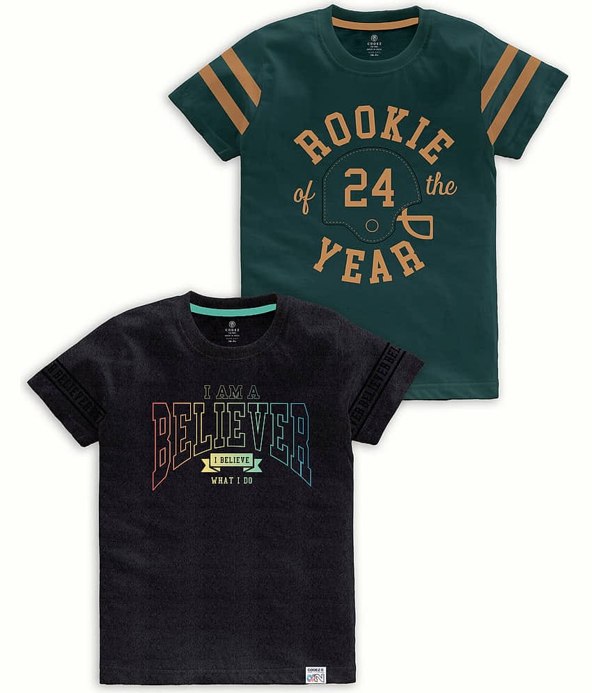 CODEZ Pack of 1 Boys Cotton Blend T-Shirt ( Multi Color )