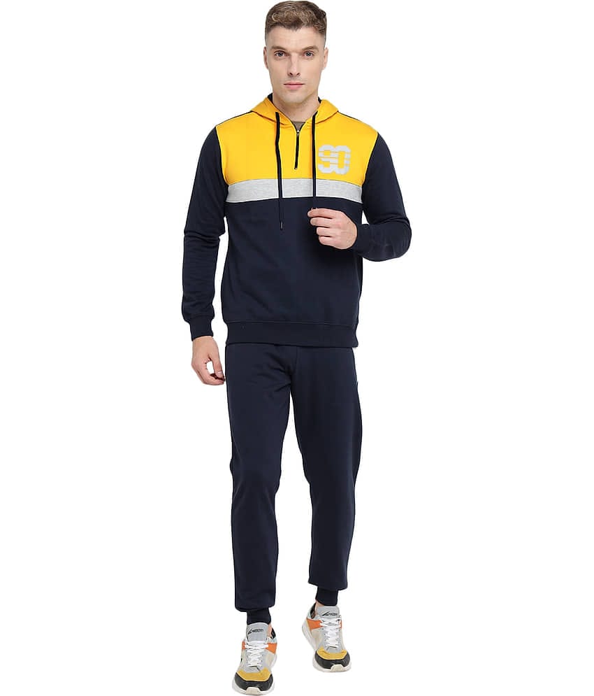 OFF LIMITS Navy Fleece Regular Fit Colorblock Men's Sports Tracksuit ( Pack of 1 )