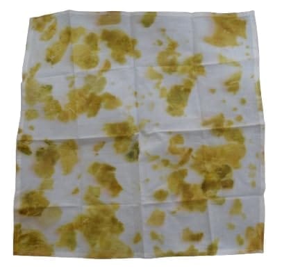 Tie-Dye Napkin, Yellow and White, Cotton Fabric, Square Shape
