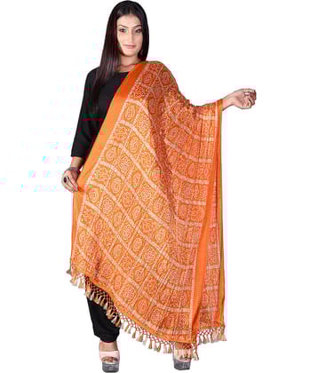 Apratim Orange Art Silk Bandhej Dupatta - Single