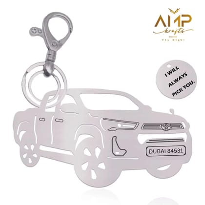 Toyota Hilux Keychain-Side View / Silver