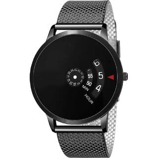 HRV Men's Round Dial Black Strap Analog Watch