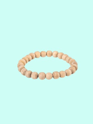 NVR Natural Religious Tulsi Stretchable Bracelet-Onesize / Brown / Beads