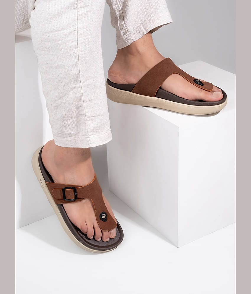 Fentacia Brown Men's Leather Slipper