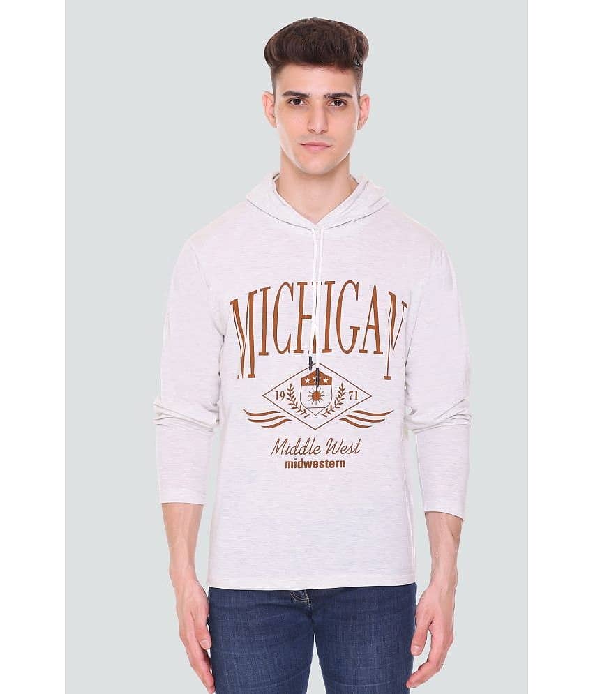 HVBK Pack of 1 Cotton Blend Regular Fit Men's T-Shirt ( Off-White )