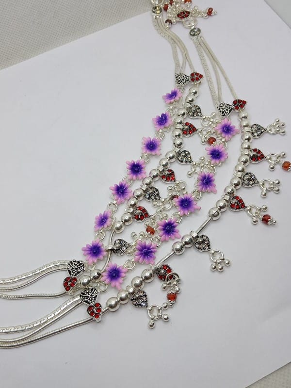 Pure silver 75percent bridal payal p = 43