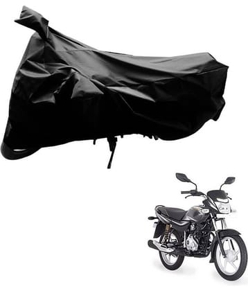 AutoRetail Dust Proof Two Wheeler Polyster Cover for Bajaj Platina (Mirror Pocket, Black Color)