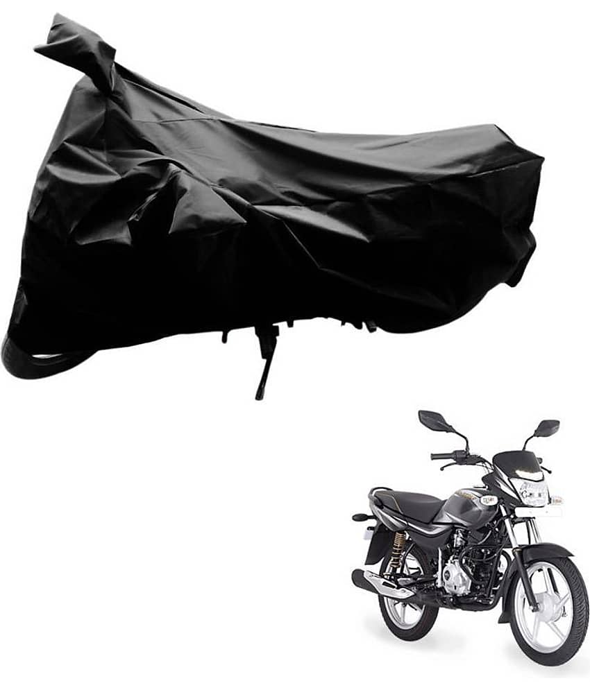 AutoRetail Dust Proof Two Wheeler Polyster Cover for Bajaj Platina (Mirror Pocket, Black Color)