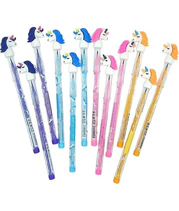 ECLET Beautiful Designer Unicorn Pencils (Pack of 12 Pencils) Assorted Colours