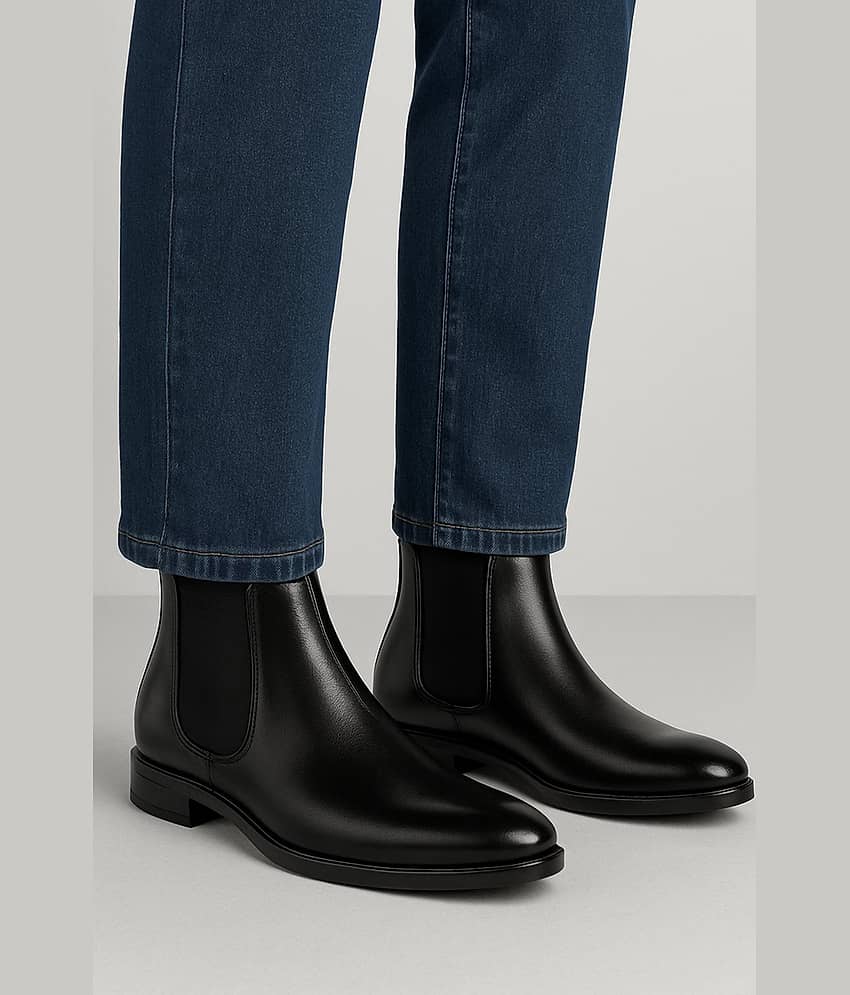 SERSI Black Men's Chelsea Boots