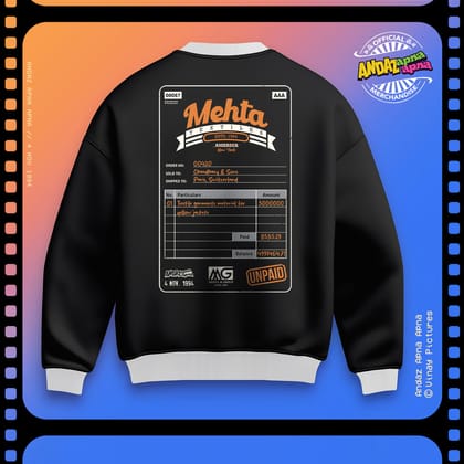 Andaz Apna Apna: Mehta Textiles Black Oversized Sweatshirt-S