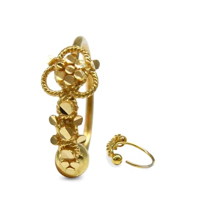 18K Real Gold Latest design Nose ring Indian Women Nose Hoop Ring 22g