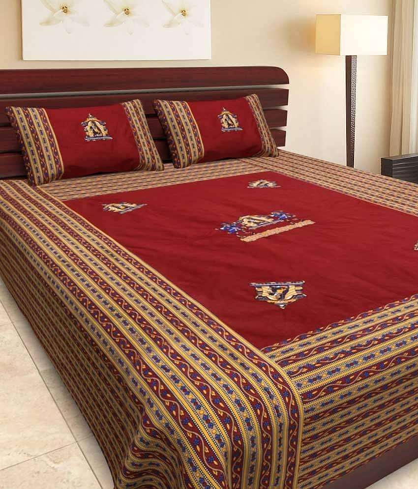 Uniqchoice Cotton Double Bedsheet ( Multi )