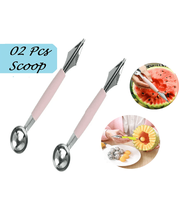 Melon Baller Scoop,Stainless Steel Fruit Decoration Carving Knife,Melon Watermelon Cantaloupe Ice Cream Sorbet Dessert Dual Function Ball Spoon for Kitchen Tools