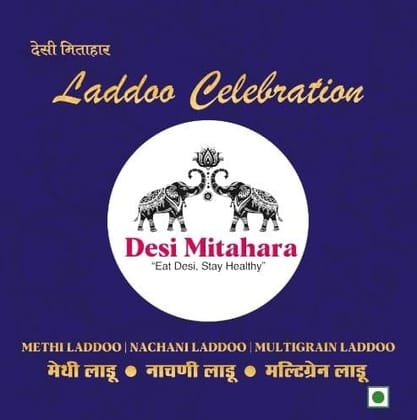 Desi Mitahara's Methi, Nachani, Multigrain Ladoo Combo Pack - Prepared with Natural Ingredients - Traditional Indian Sweet - 480g Pack - No Artificial Colours - Suitable for All Ages