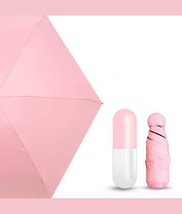 Frabble8 Stylish & Compact Capsule Travel Umbrella 4 fold, UV Proof Windproof (Colour -Pink, Compact - 85 cm Diameter, Perfect for 1 Person)