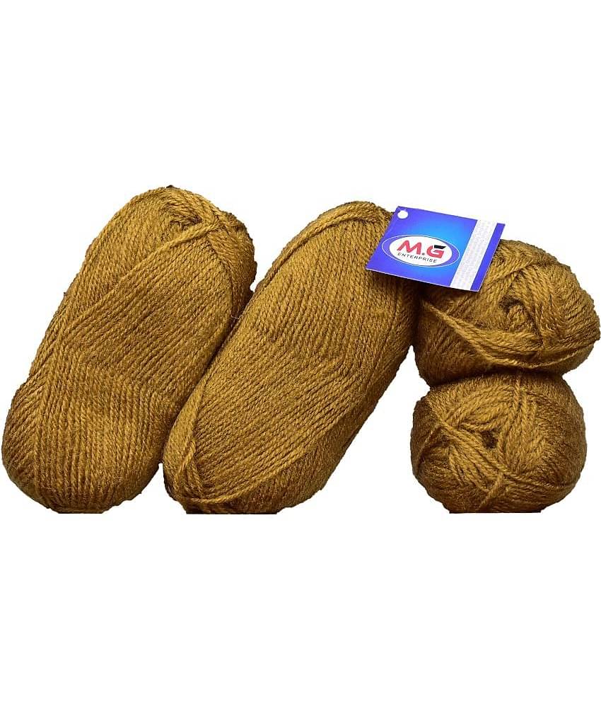 Blooming Star Brown (200 gm)  Wool Ball 50 gm each Hand knitting wool / Art Craft soft fingering crochet hook yarn, needle knitting yarn thread dyed