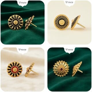Vivastri Premium Gold Plated Alloy Stud Earrings Combo for Women & Girls Pack of 4