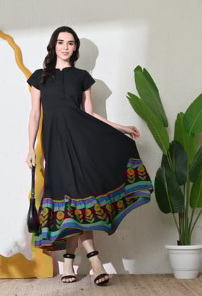 Malika Black Dress-S / Black