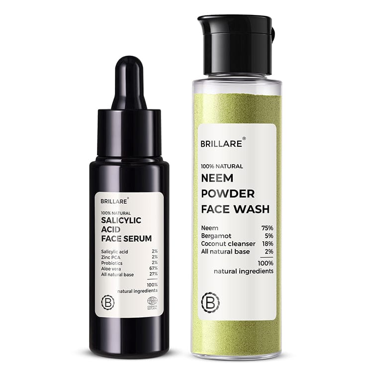 2% Salicylic Acid Face Serum & Neem Powder Face Wash (30g) Combo for acne-prone skin