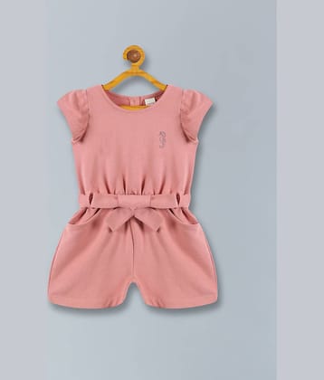 PLUM TREE Girls Rayon Jumpsuit ( Pack of 1 , Pink )