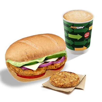 Cheesy Potato Delight Sandwich (10cm) + Coffee + Hashbrown