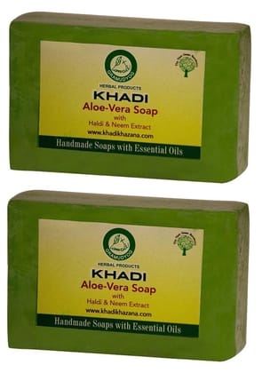 Khadi Herbal Aloe-Vera Soap 125 gm Pack of 2