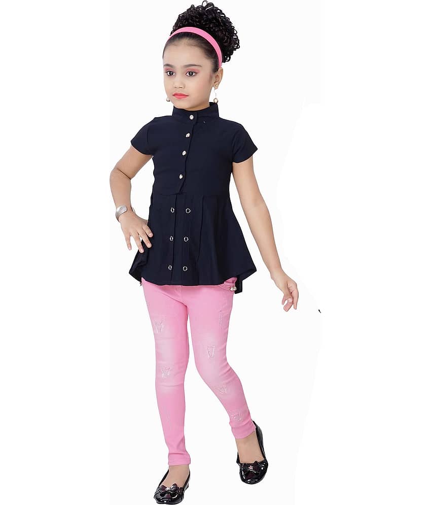 Arshia Fashions Pack of 1 Girls Denim Top With Jeans ( Blue )