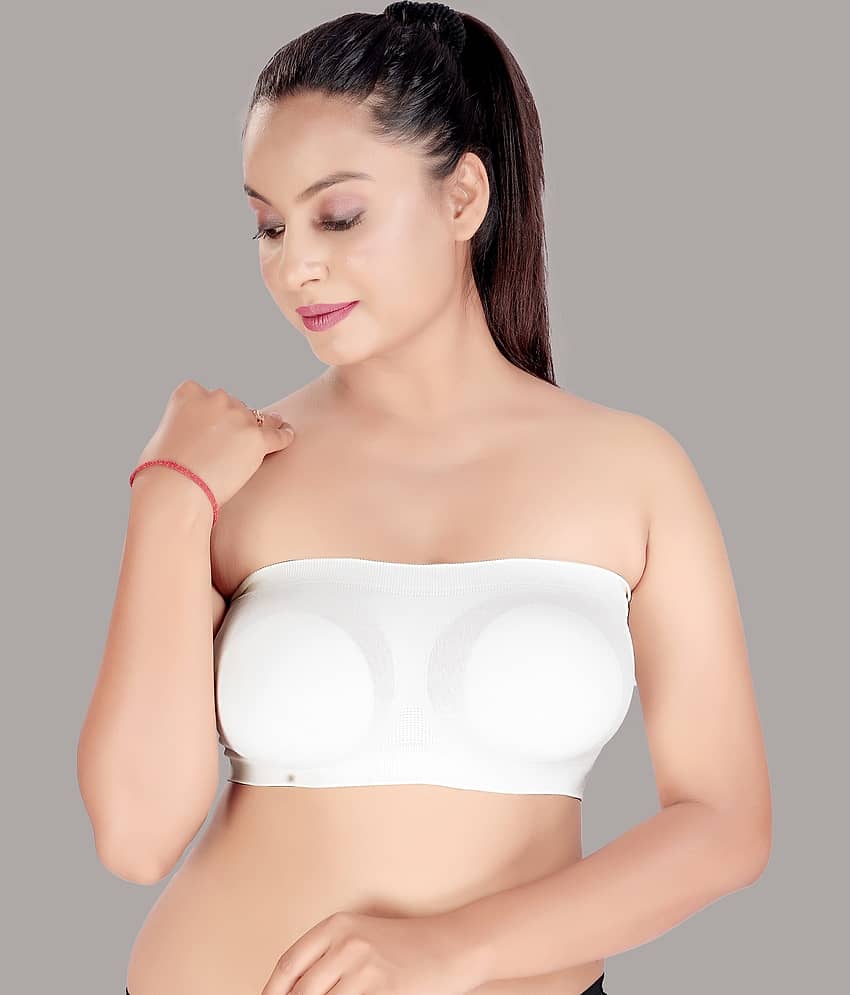 HAYA Polyester Non Padded Women's Strapless Bra ( White )
