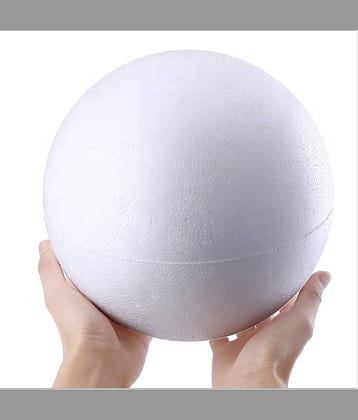 PRANSUNITA Football Size Big Styrofoam White Smooth Ball for Arts & Crafts, DIY Crafts Making, Ornaments Decoration, School Projects, Solar System models – Size - 20 cm ( 8 inch )