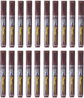 Pentel N450 Brown Permanent Marker (Set Of 20, Brown)