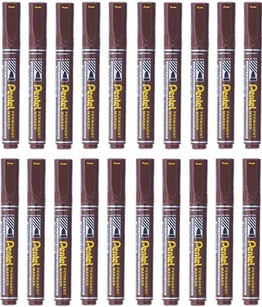 Pentel N450 Brown Permanent Marker (Set Of 20, Brown)