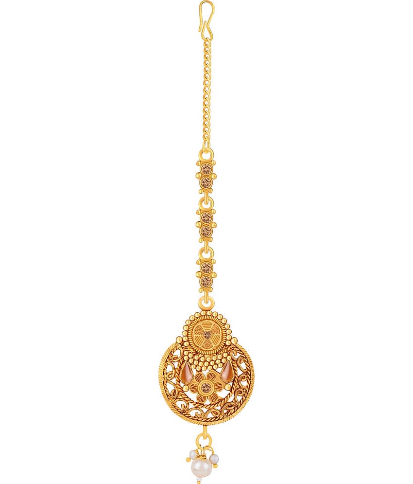 Exclusive Designe Traditional Gold Plated  Maang Tikka Jewellery For women Girl