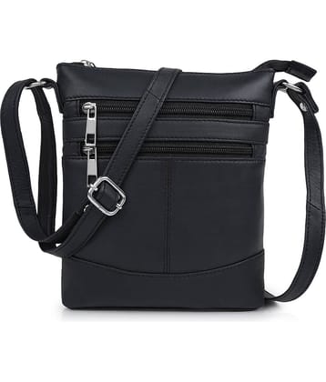 CIMONI Sling Bag Pure Leather Set of 1 ( Black )