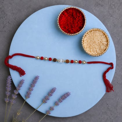 Sacred Rudraksha Bead Rakhi Sacred Rudraksha Bead Rakhi