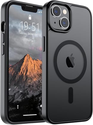 Sounce Shockproof Superior Drop Protection Cover Scratch Resistant Case Premium Armor Magsafe Designed Shield Strong Megnetic Adsorption with Polycarbonate Protection for iPhone 14/13 [Matte Black] Sounce Shockproof Superior Drop Protection Cover Scratch