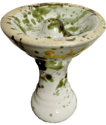 PUFF SMART American Phunnel Ceramic Chillum (White & Green Shade)