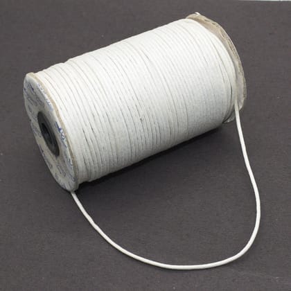 White Waxed Cotton Cord Size - 1.5 MM , COTT-006-Per Roll of 5 Meter / 1.5 MM