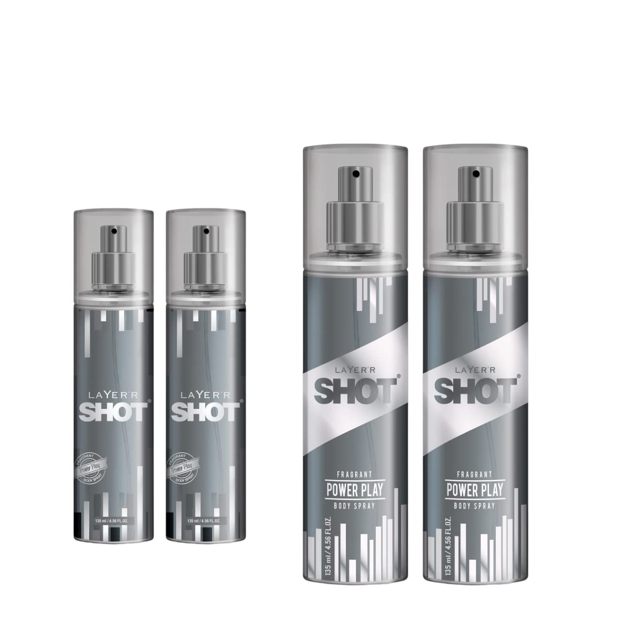 Layerr Shot Power Play Body Spray Combo for Men 135ml Pack of 2 | Premium Long-Lasting Fragrance | Bergamot, Sage, Leather & Oakmoss Notes | Everyday Deodorant | Skin-Friendly Perfume Layerr Shot Power Play Body Spray Combo for Men 135ml Pack of 2 | Prem