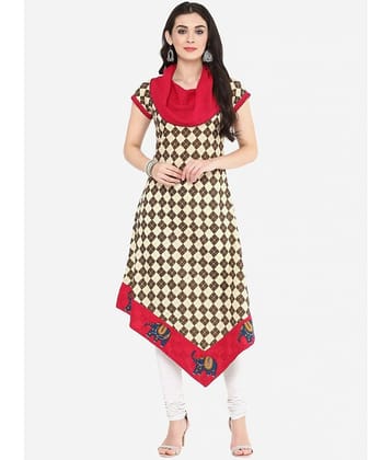 Yash Gallery - Multicolor Cotton Women's Asymmetrical Kurti ( Pack of 1 )