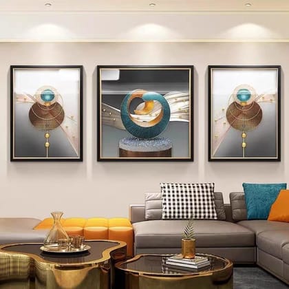 Glass Shadow Box Set of 3 Style 2-Side : H:32 | L: 24  & Centre : H:32 | L: 32