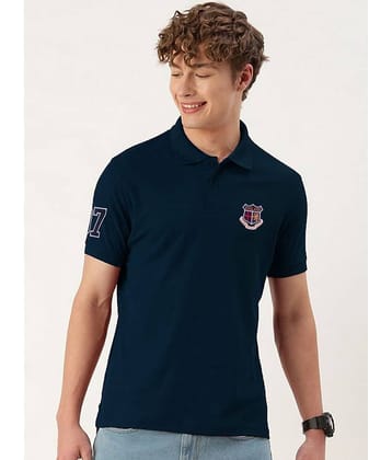 ADORATE Pack of 1 Cotton Blend Regular Fit Printed Half Sleeves Men's Polo T Shirt ( Coral )
