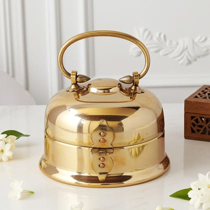 Brass Antique Pan Dan – Decorative Betel Leaf Holder, Height : 6 Inch (ZMAS265 C)