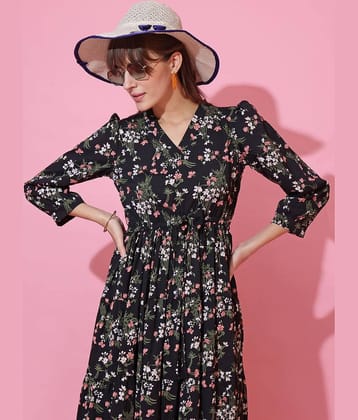 Sheetal associates Women Crepe Printed Fit & Flare Dress ( Multicolor 3 )