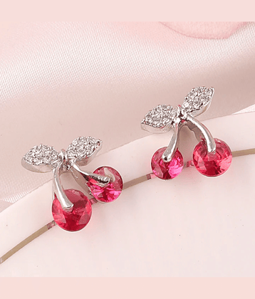 gilher Magenta Stud Earrings ( Pack of 1 )