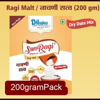 SunRagi Ragi Malt Dry Date Mix (200g) | Natural Sweetener Millet Health Drink | Energy & Bone Health Support
