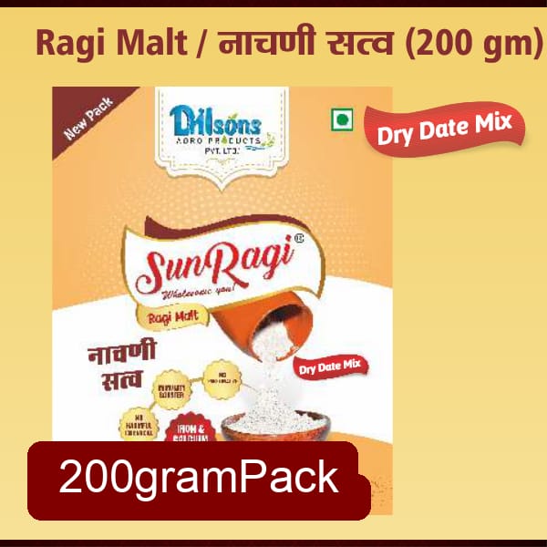 SunRagi Ragi Malt Dry Date Mix (200g) | Natural Sweetener Millet Health Drink | Energy & Bone Health Support