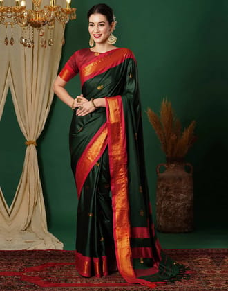Trending Pathani Kanjivaram Silk Woven Saree Trending Pathani Kanjivaram Silk Woven Saree