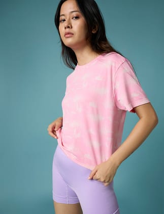 Pixel Boxy Tee-CHERRY BLOSSOM / S